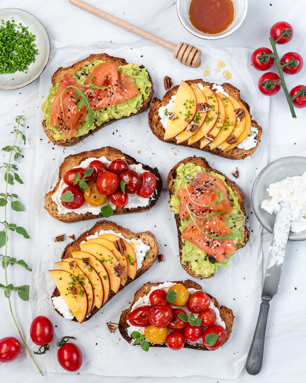 Tres tostadas para verano