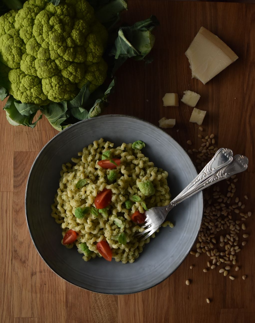 Fusilli Lunghi con pesto de brócoli