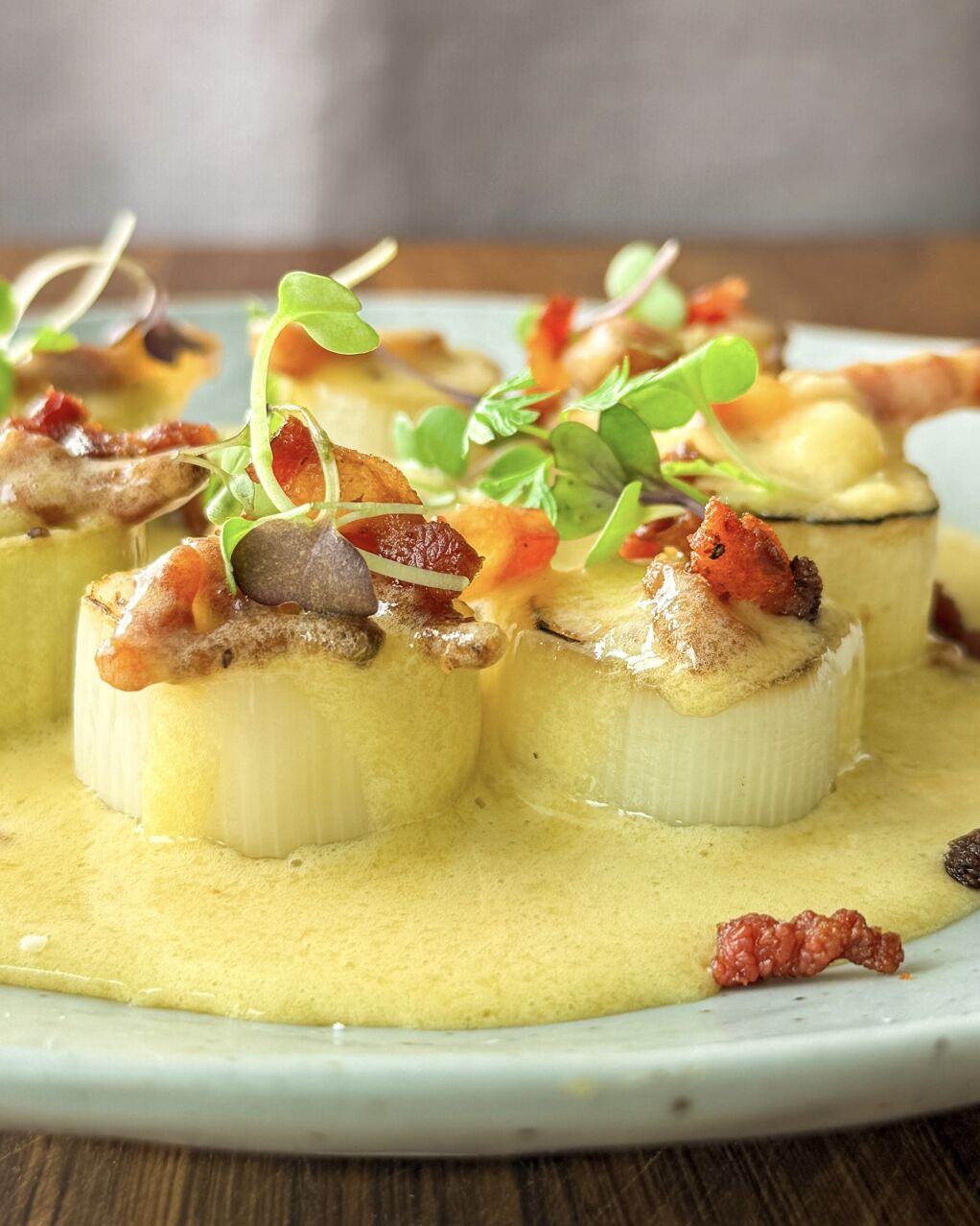 Porros a la carbonara